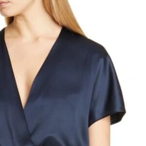 Cushnie Navy Blue Silk Bodysuit  size XXL